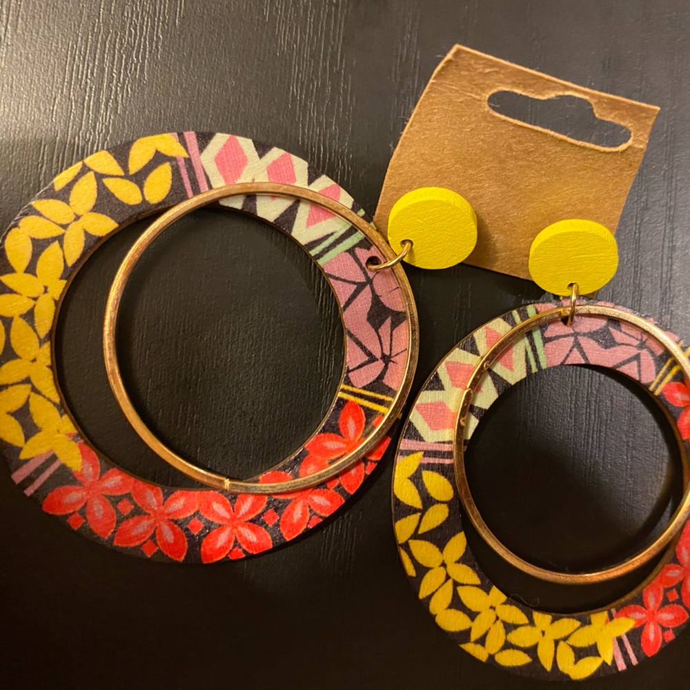 Tribal Pattern Hoop Earrings | Bold Festival Jewelry